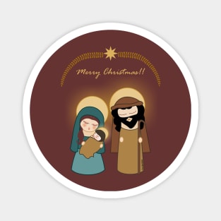 Kokeshis Nativity Scene - Merry Christmas Magnet